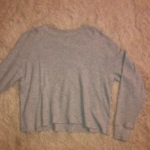 Brandy Melville Grey Flowy Long Sleeve Top